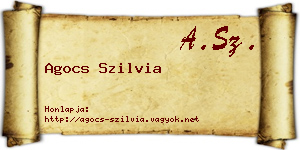 Agocs Szilvia névjegykártya