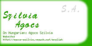 szilvia agocs business card